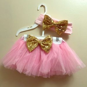 Birthday hairband and skirt 1st birthday